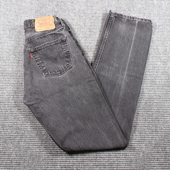 Vintage Levi’s 501 Jeans Mens 29x34 Black Tall Long Button Fly 2001 - Picture 1 of 10